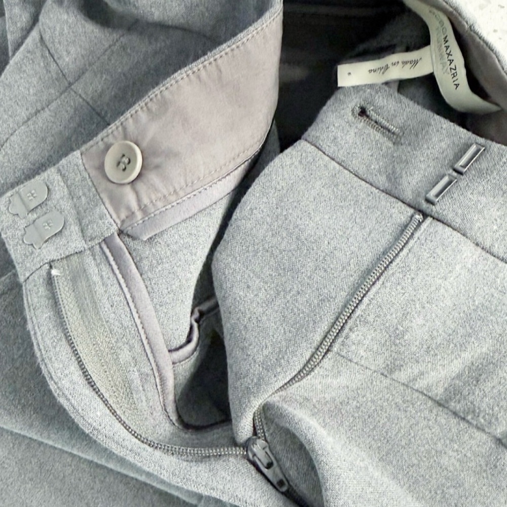 BCBG Max Azria Runway Pants Size 6 Gray Wide Leg Cropped High Rise - Picture 6 of 11